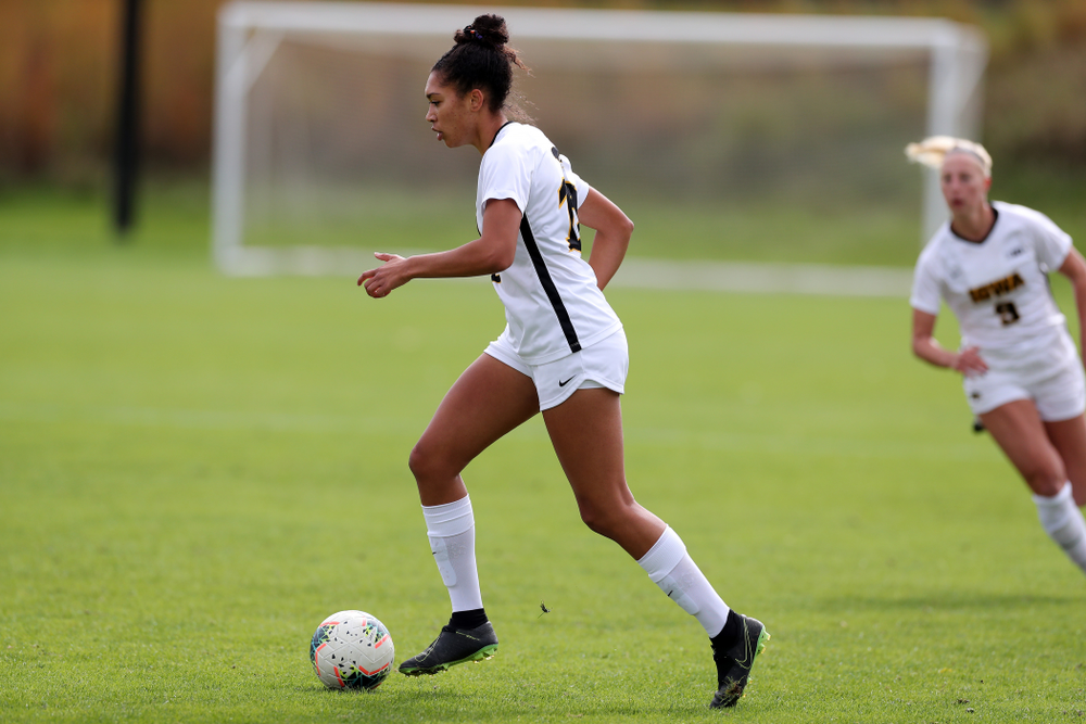 Iowa Hawkeyes forward Olivia Fiegel (12) against the Maryland Terrapins Sunday, October 13, 2019 on senior day. (Brian Ray/hawkeyesports.com)