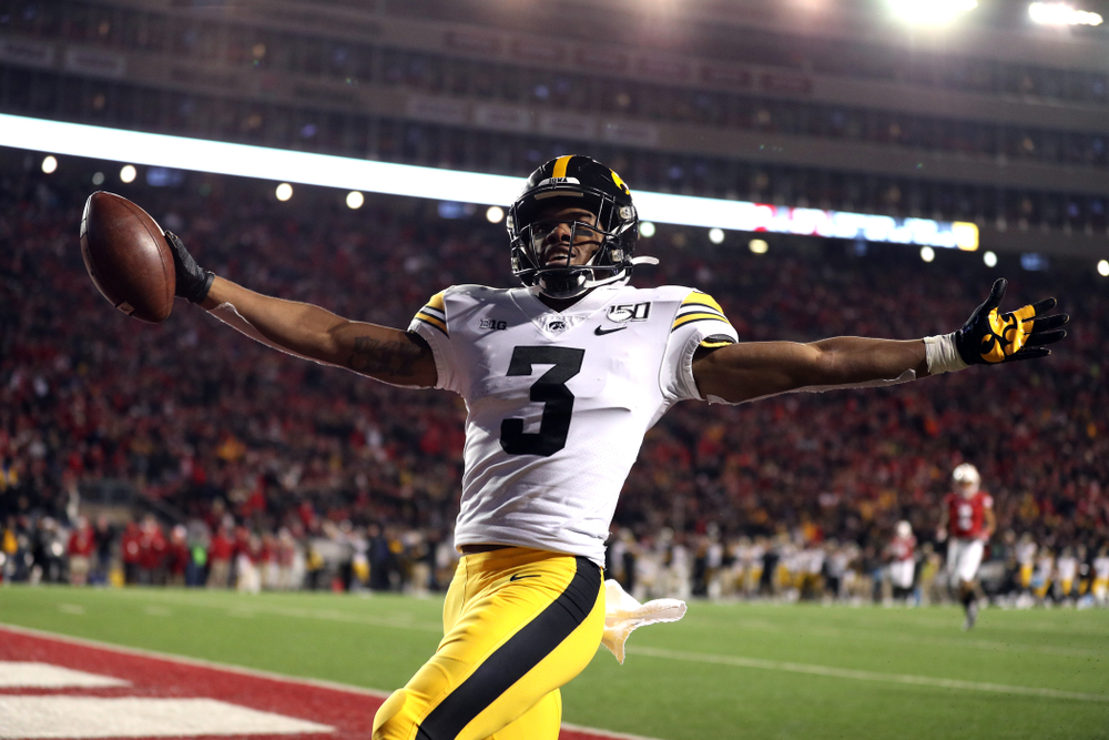 Iowa Hawkeyes wide receiver Tyrone Tracy Jr. (3) against the Wisconsin Badgers Saturday, November 9, 2019 at Camp Randall Stadium in Madison, Wisc. (Brian Ray/hawkeyesports.com)