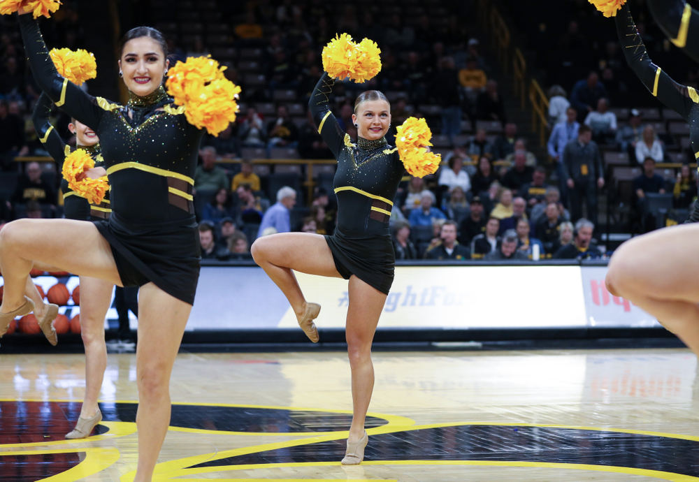 The Iowa Dance Team performs at halftime of the Iowa Hawkeyes game against North Florida Thursday, November 21, 2019 at Carver-Hawkeye Arena. (Brian Ray/hawkeyesports.com)