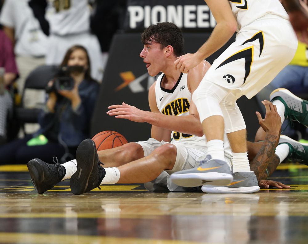 Iowa Hawkeyes forward Luka Garza (55) against UW Green Bay Sunday, November 11, 2018 at Carver-Hawkeye Arena. (Brian Ray/hawkeyesports.com)