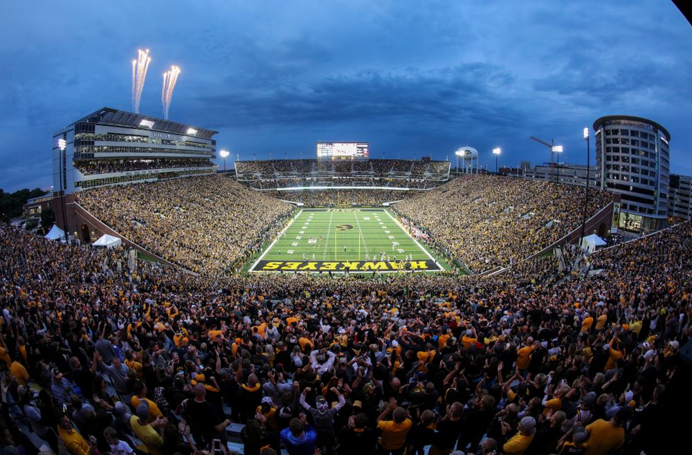 The Iowa Hawkeyes score against the Miami RedHawks Saturday, August 31, 2019 at Kinnick Stadium in Iowa City. (Brian Ray/hawkeyesports.com)