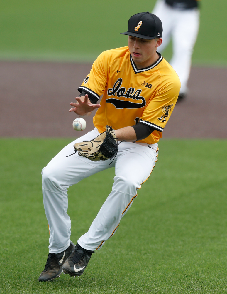 Iowa Hawkeyes pitcher Cole McDonald (11) against the Ohio State Buckeyes Sunday, April 8, 2018 at Duane Banks Field.(Brian Ray/hawkeyesports.com)