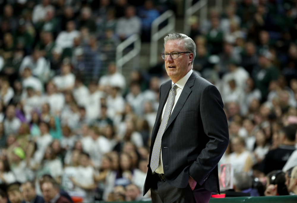 Iowa Hawkeyes head coach Fran McCaffery against Michigan State Tuesday, February 25, 2020 at the Breslin Center in East Lansing, MI. (Brian Ray/hawkeyesports.com)