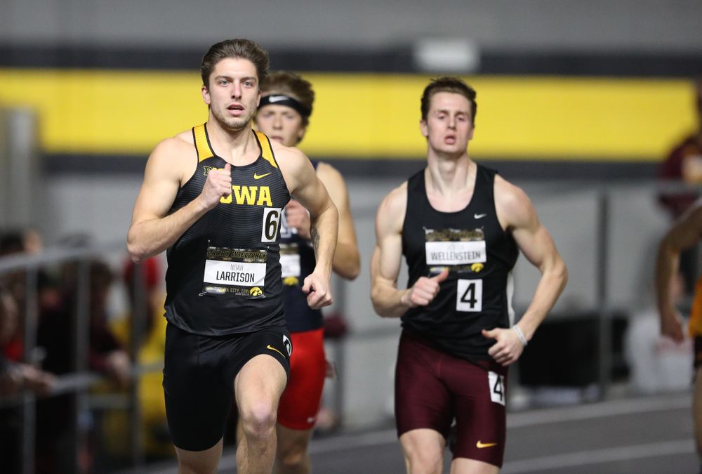 Iowa's Noah Larrison runs the 600 meter premier during the 2019 Larry Wieczorek Invitational Friday, January 18, 2019 at the Hawkeye Tennis and Recreation Center. (Brian Ray/hawkeyesports.com)