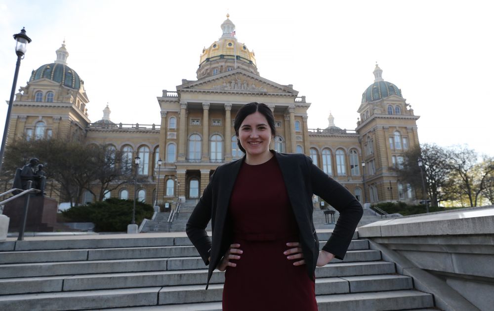 Iowa WomenÕs BasketballÕs Megan Gustafson is recognized with a resolution by the house and the senate at the Iowa State Capitol Wednesday, April 24, 2019 in Des Moines. (Brian Ray/hawkeyesports.com)