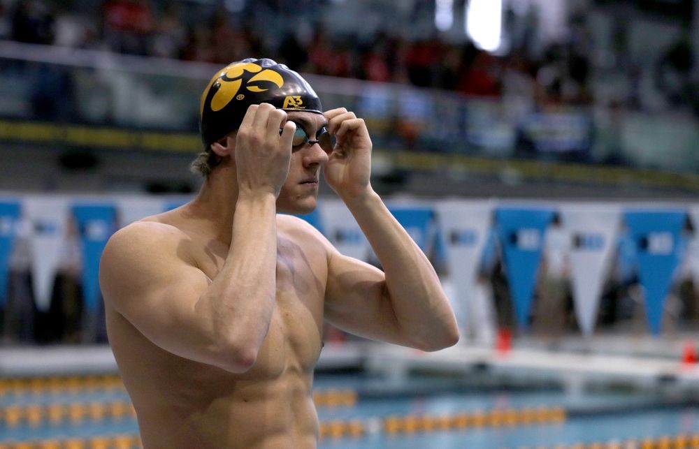 Iowa's Daniel Swanepoel competes in the 200-yard breaststroke during the 2019 Big Ten Men's Swimming and Diving Championships Saturday, March 2, 2019 at the Campus Wellness and Recreation Center. (Brian Ray/hawkeyesports.com)