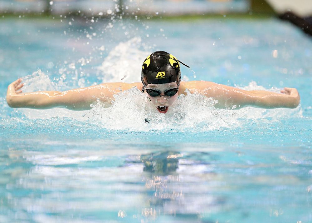 Iowa’s Kelsey Drake swims the women’s 200 yard individual medley C finals event during the 2020 Women’s Big Ten Swimming and Diving Championships at the Campus Recreation and Wellness Center in Iowa City on Thursday, February 20, 2020. (Stephen Mally/hawkeyesports.com)