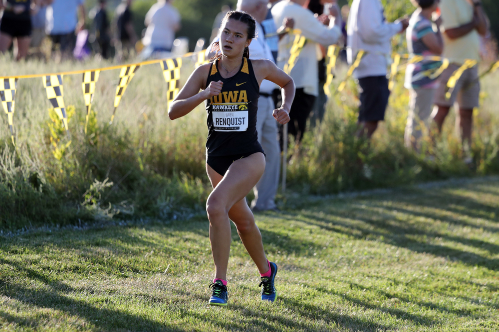 IowaÕs Wren Renquist runs in the 2019 Hawkeye Invitational Friday, September 6, 2019 at the Ashton Cross Country Course. (Brian Ray/hawkeyesports.com)