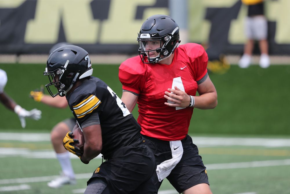 Iowa Hawkeyes quarterback Nathan Stanley (4) during the third practice of fall camp Sunday, August 5, 2018 at the Kenyon Football Practice Facility. (Brian Ray/hawkeyesports.com)