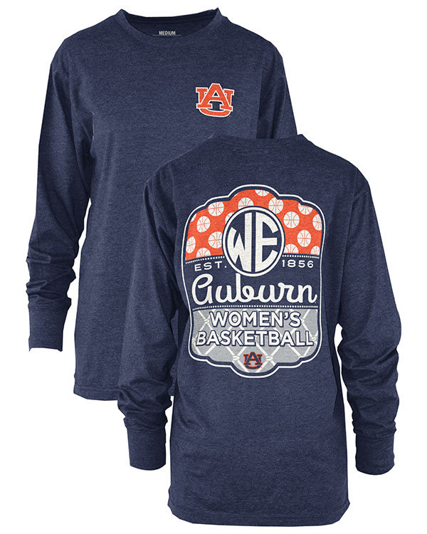 Auburn Tigers Melange Long Sleeve Crew Lollipop Women S Basketball