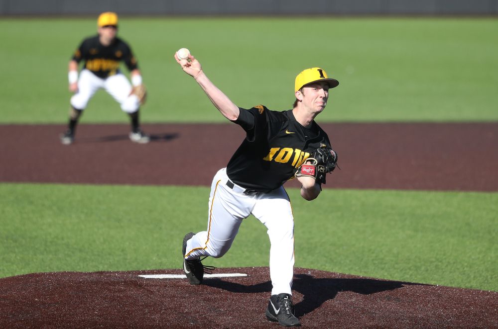 Iowa Hawkeyes Duncan Davitt (44) against the Bradley Braves Tuesday, March 26, 2019 at Duane Banks Field. (Brian Ray/hawkeyesports.com)