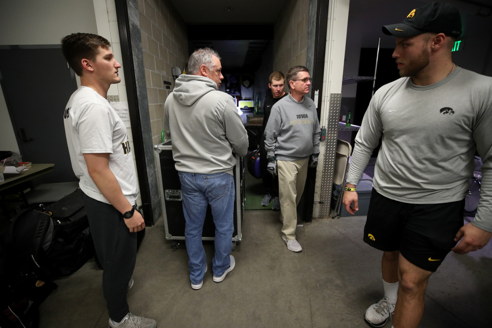 Members fo the Hawkeye Football equipment staff and managers load equipment onto the truck bound for Tampa for the Outback Bowl Wednesday, December 19, 2018 at the Hansen Football Performance Center. (Brian Ray/hawkeyesports.com)