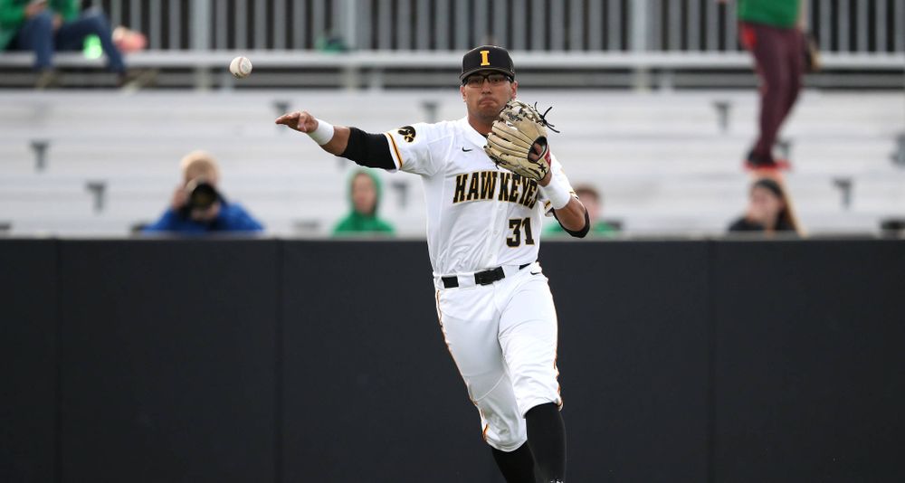 Iowa Hawkeyes infielder Matthew Sosa (31) during game one against UC Irvine Friday, May 3, 2019 at Duane Banks Field. (Brian Ray/hawkeyesports.com)