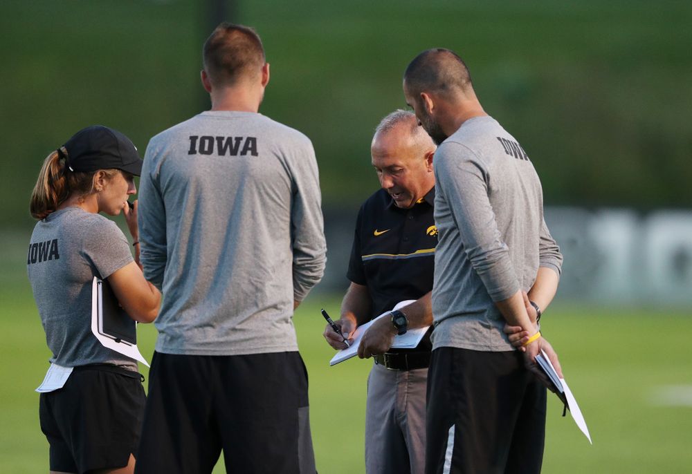 Iowa Hawkeyes head coach Dave DiIanni against Western Michigan Thursday, August 22, 2019 at the Iowa Soccer Complex. (Brian Ray/hawkeyesports.com)