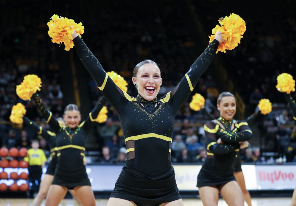 The Iowa Dance Team performs at halftime of the Iowa Hawkeyes game against North Florida Thursday, November 21, 2019 at Carver-Hawkeye Arena. (Brian Ray/hawkeyesports.com)