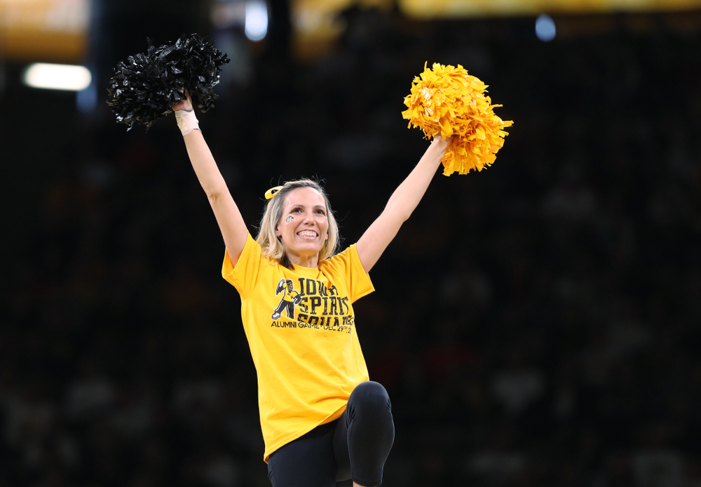 The Iowa Spirit Squad performs as the Iowa Hawkeyes take on the Illinois Fighting Illini Sunday, January 20, 2019 at Carver-Hawkeye Arena. (Brian Ray/hawkeyesports.com)
