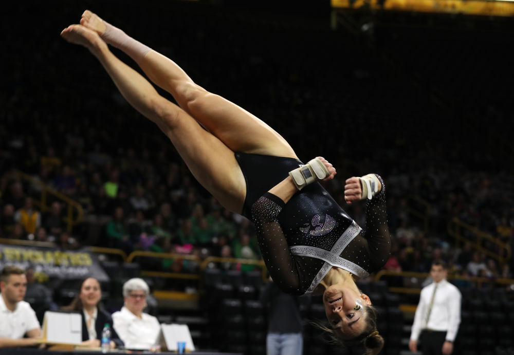 Iowa's Allie Gilchrist competes on the floor against the Rutgers Scarlet Knights Saturday, January 26, 2019 at Carver-Hawkeye Arena. (Brian Ray/hawkeyesports.com)
