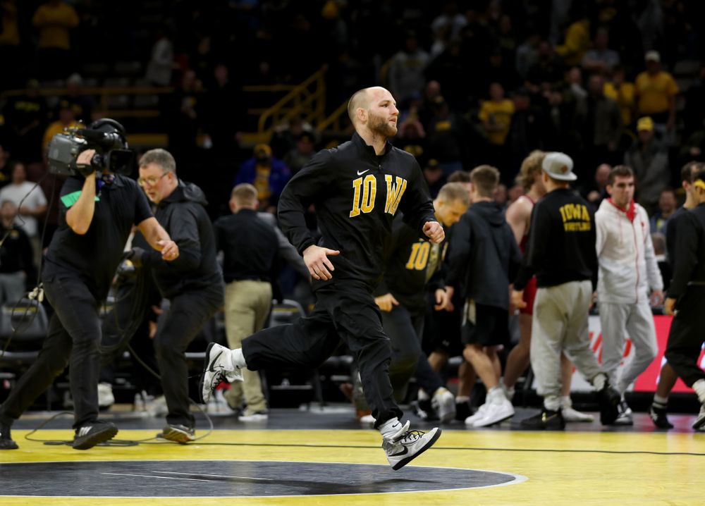 IowaÕs Alex Marinelli following their meet against Wisconsin Sunday, December 1, 2019 at Carver-Hawkeye Arena. (Brian Ray/hawkeyesports.com)