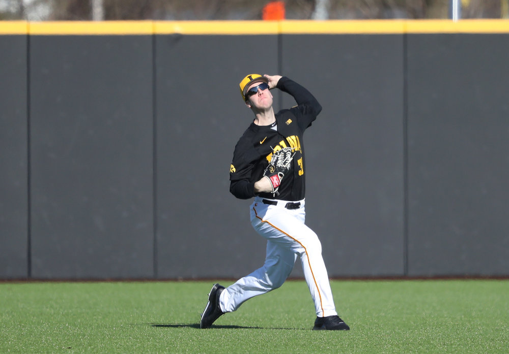 Iowa Hawkeyes Connor McCaffery (30) against the Bradley Braves Tuesday, March 26, 2019 at Duane Banks Field. (Brian Ray/hawkeyesports.com)