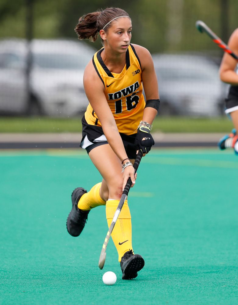 Iowa Hawkeyes Isabella Solaroli (16) against Ball State Sunday, September 2, 2018 at Grant Field. (Brian Ray/hawkeyesports.com)
