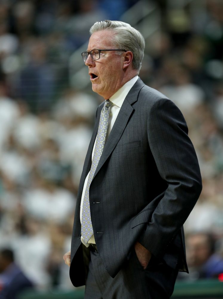 Iowa Hawkeyes head coach Fran McCaffery against Michigan State Tuesday, February 25, 2020 at the Breslin Center in East Lansing, MI. (Brian Ray/hawkeyesports.com)