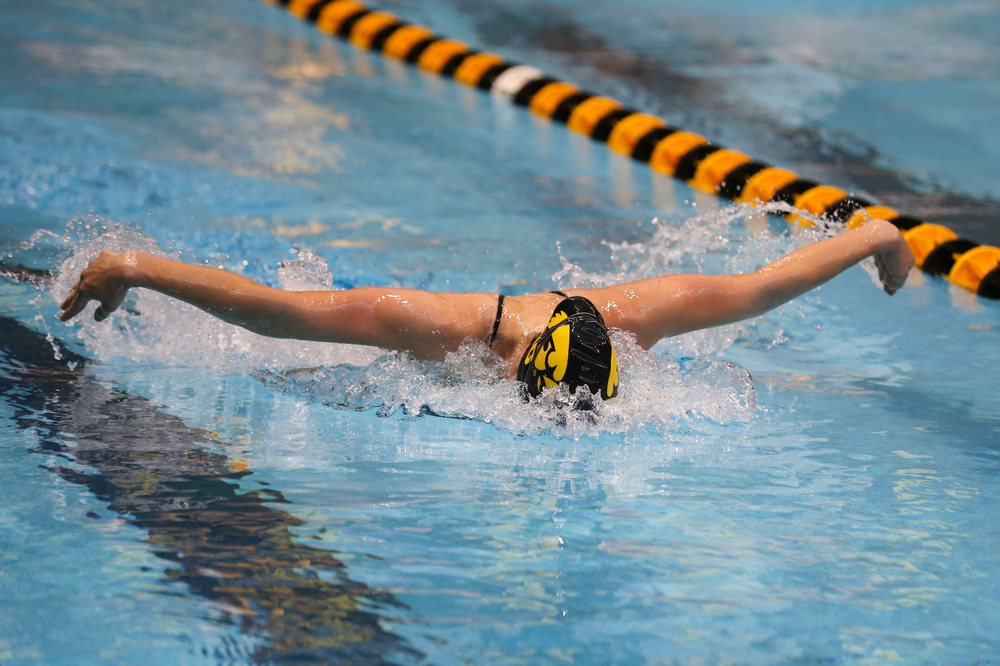 Iowa’s Grace Reeder during Iowa swim and dive vs Minnesota on Saturday, October 26, 2019 at the Campus Wellness and Recreation Center. (Lily Smith/hawkeyesports.com)
