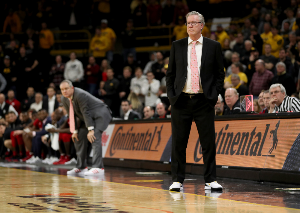 Iowa Hawkeyes head coach Fran McCaffery against the Rutgers Scarlet Knights Wednesday, January 22, 2020 at Carver-Hawkeye Arena. (Brian Ray/hawkeyesports.com)