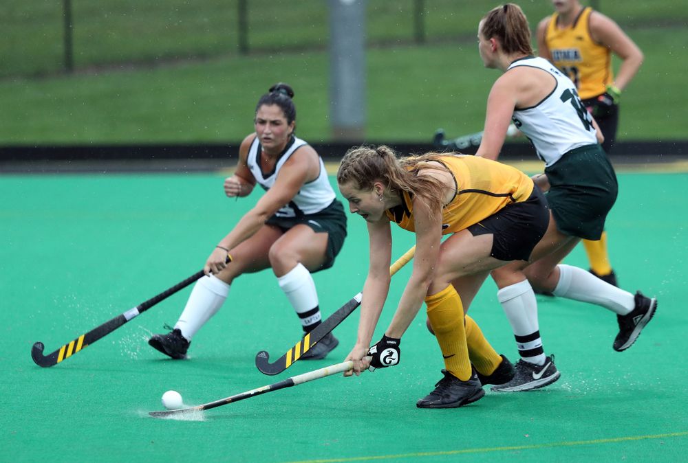 Iowa Hawkeyes Sofie Stribos (9) against the Michigan State Spartans Sunday, September 29, 2019 at Grant Field. (Brian Ray/hawkeyesports.com)