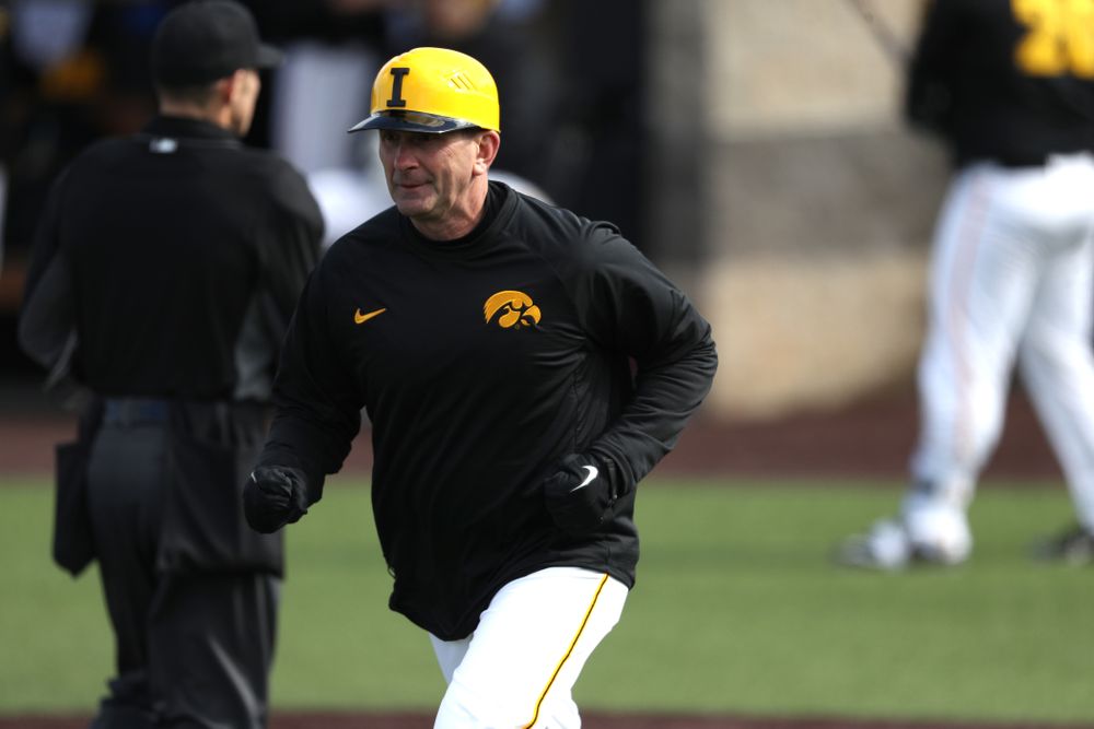 Iowa Hawkeyes Head Coach Rick Heller against California State Northridge Sunday, March 17, 2019 at Duane Banks Field. (Brian Ray/hawkeyesports.com)