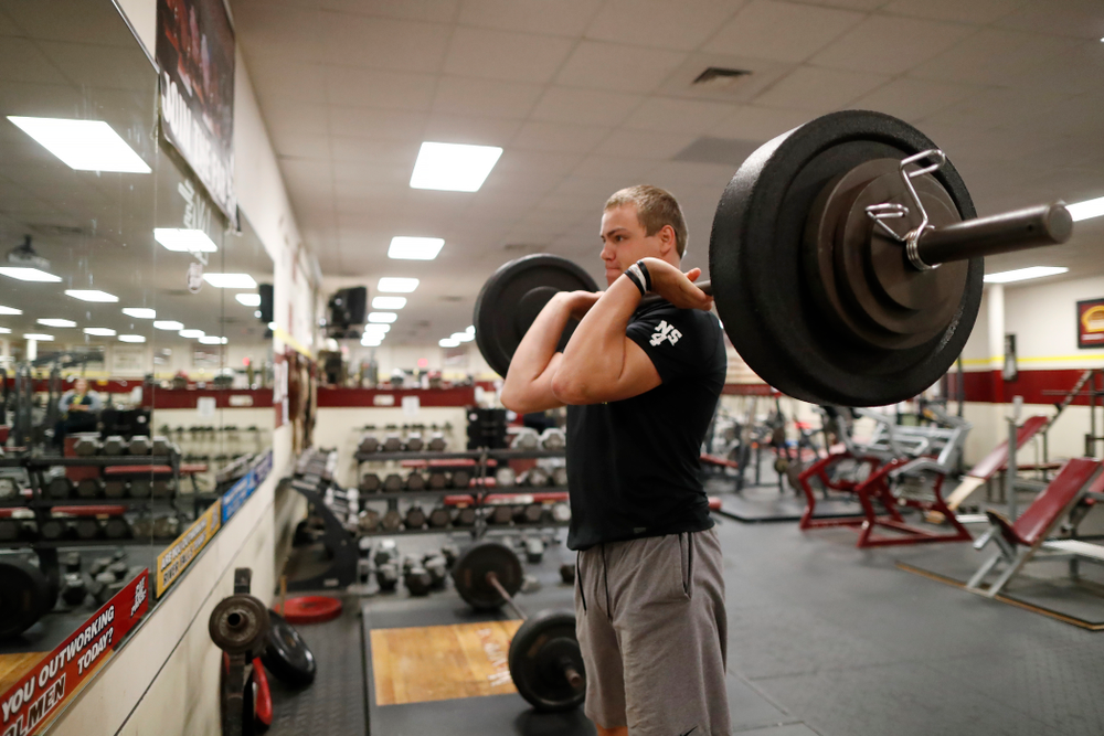 Iowa Hawkeyes quarterback Nathan Stanley (4) works out at his high school Wednesday, May 30, 2018 in Menomonie, Wisc. (Brian Ray/hawkeyesports.com)