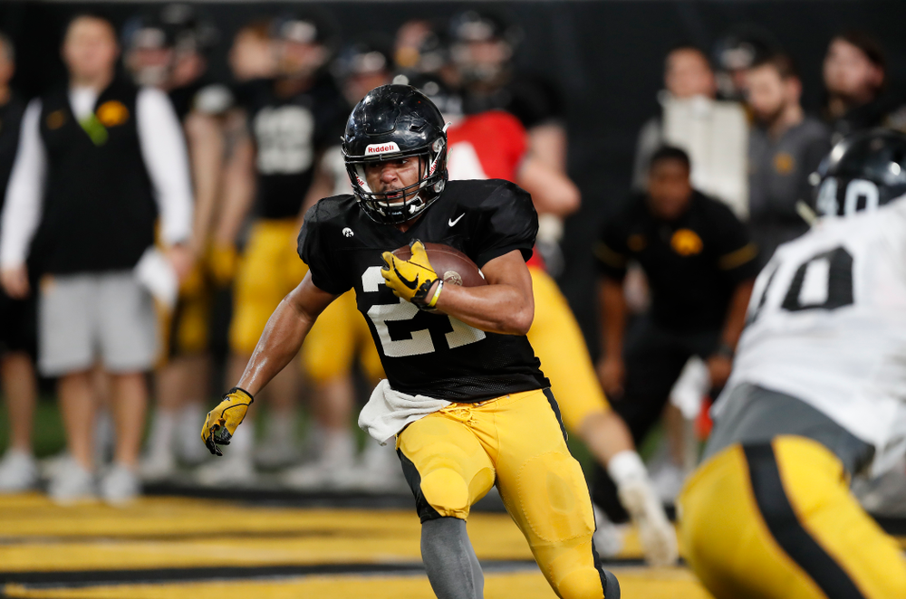Iowa Hawkeyes running back Ivory Kelly-Martin (21) during spring practice Wednesday, March 28, 2018 at the Hansen Football Performance Center. (Brian Ray/hawkeyesports.com)