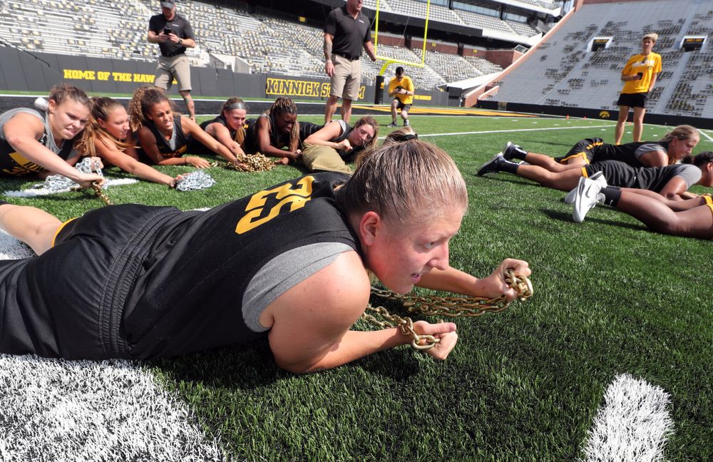 The Iowa WomenÕs Basketball Team participates in the The Program Tuesday, September 17, 2019 at Kinnick Stadium (Brian Ray/hawkeyesports.com)