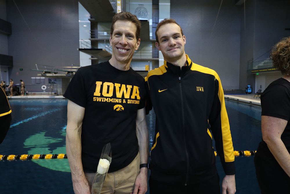 Kenneth Mende is introduced during senior day before a double dual against Wisconsin and Northwestern Saturday, January 19, 2019 at the Campus Recreation and Wellness Center. (Brian Ray/hawkeyesports.com)