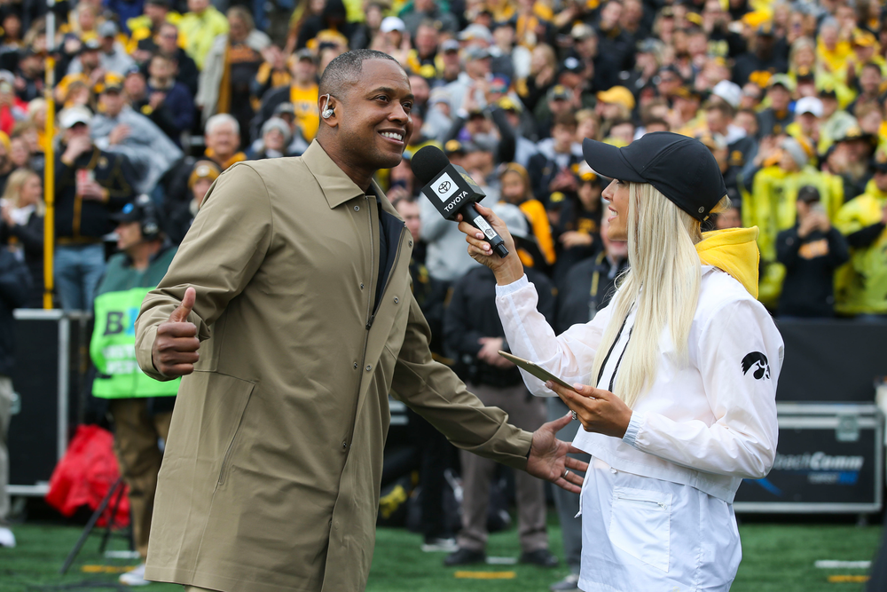 Former Hawkeye B.J. Armstrong during Iowa football vs Purdue on Saturday, October 19, 2019 at Kinnick Stadium. (Lily Smith/hawkeyesports.com)