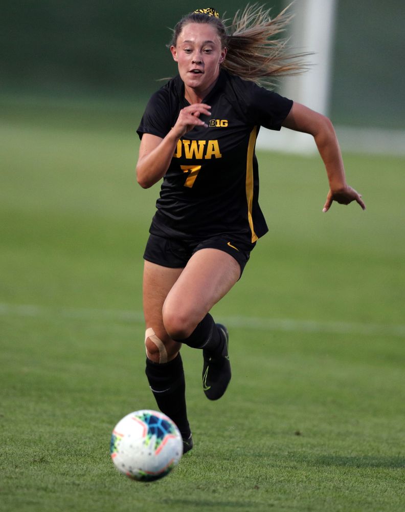 Iowa Hawkeyes forward Skylar Alward (7) during a 2-1 victory over the Iowa State Cyclones Thursday, August 29, 2019 in the Iowa Corn Cy-Hawk series at the Iowa Soccer Complex. (Brian Ray/hawkeyesports.com)