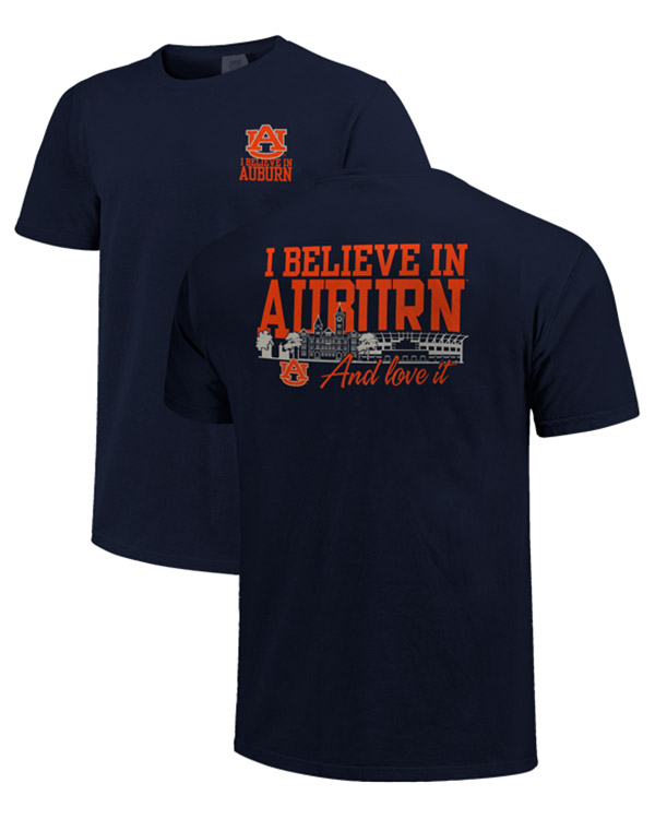 Auburn Tigers Comfort Colors I Believe In Auburn Navy Blue T