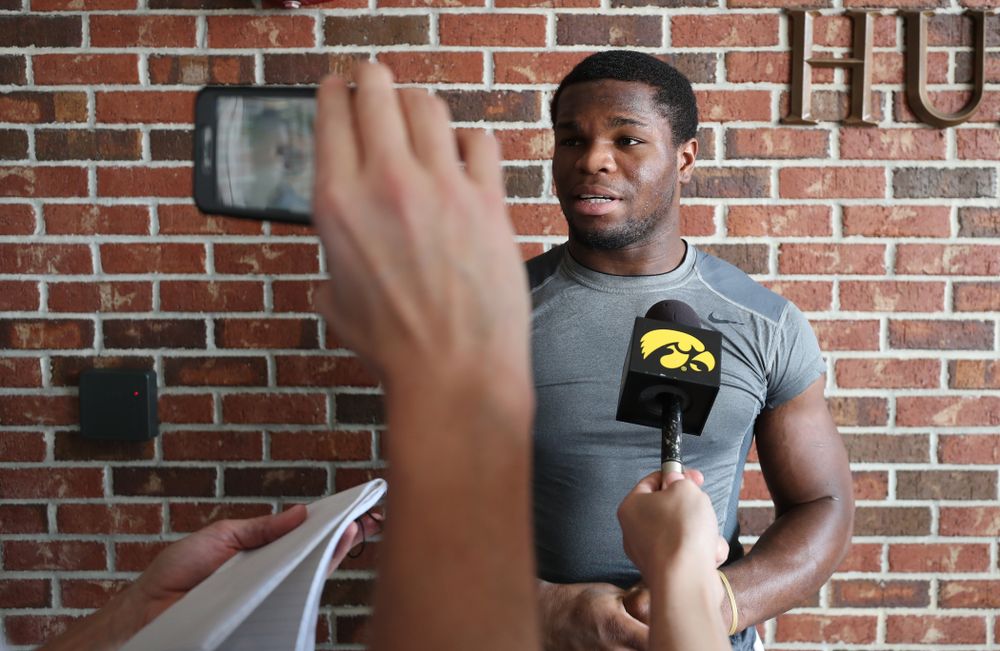 Iowa Hawkeyes running back Mekhi Sargent (10) during the team's first Outback Bowl Practice in Florida Thursday, December 27, 2018 at Tampa University. (Brian Ray/hawkeyesports.com)