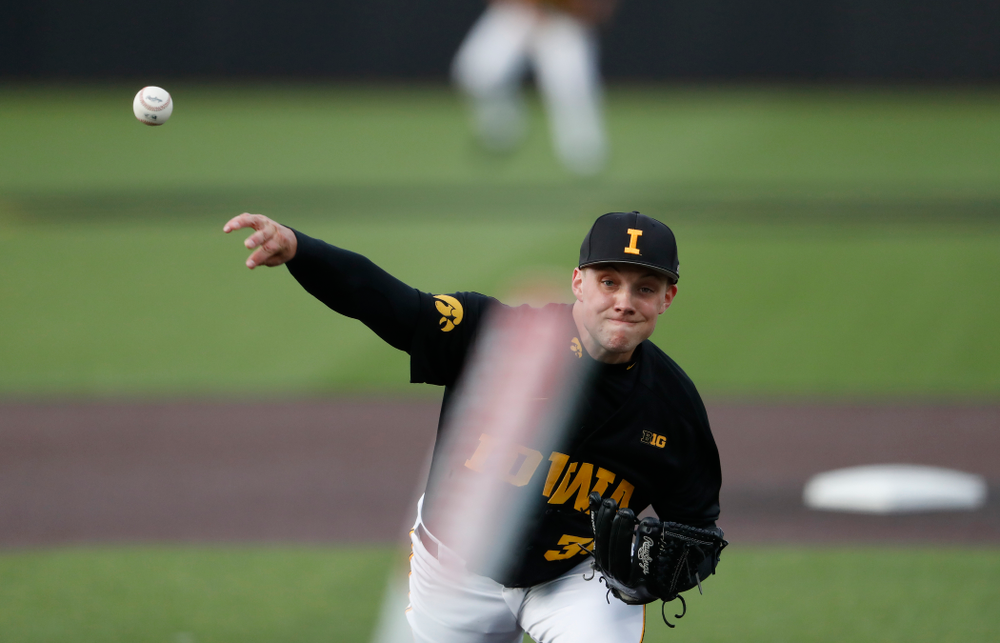 Jake McLaughlin against the Ontario Blue Jays Friday, September 21, 2018 at Duane Banks Field. (Brian Ray/hawkeyesports.com)