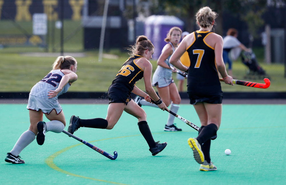 Iowa Hawkeyes Maddy Murphy (26) scores against the Penn Quakers Friday, September 14, 2018 at Grant Field. (Brian Ray/hawkeyesports.com)