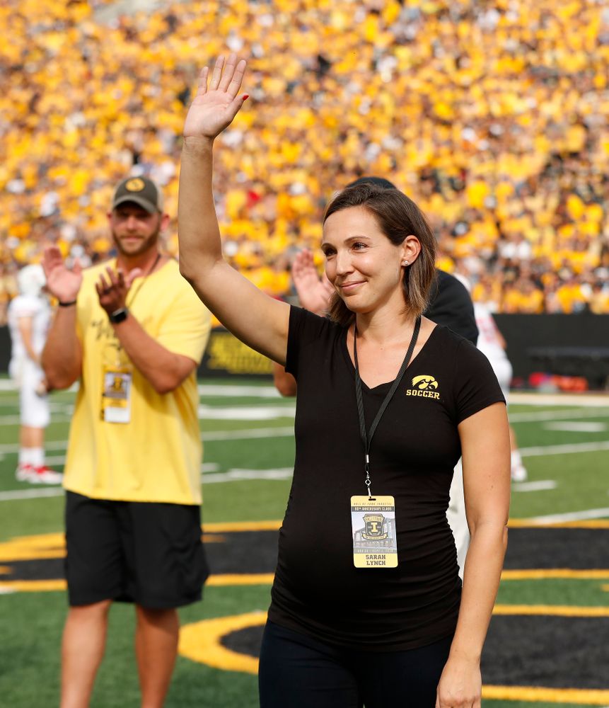2018 Iowa Athletics Hall of Fame inductee Sarah Lynch Saturday, September 1, 2018 at Kinnick Stadium. (Brian Ray/hawkeyesports.com)
