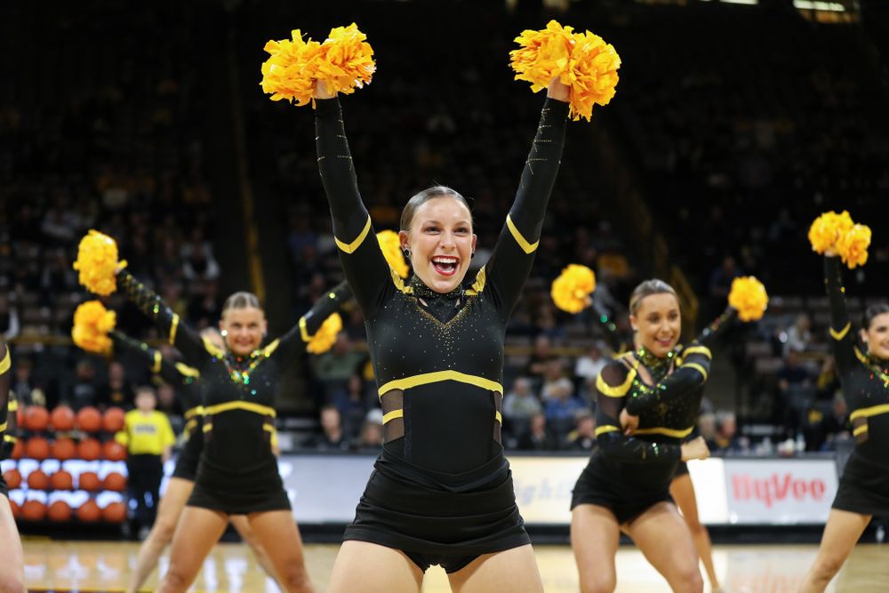 The Iowa Dance Team performs at halftime of the Iowa Hawkeyes game against North Florida Thursday, November 21, 2019 at Carver-Hawkeye Arena. (Brian Ray/hawkeyesports.com)