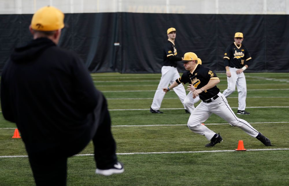 Iowa Hawkeyes catcher Tyler Cropley (5) during the team's annual media day Thursday, February 8, 2018 in the indoor practice facility. (Brian Ray/hawkeyesports.com)