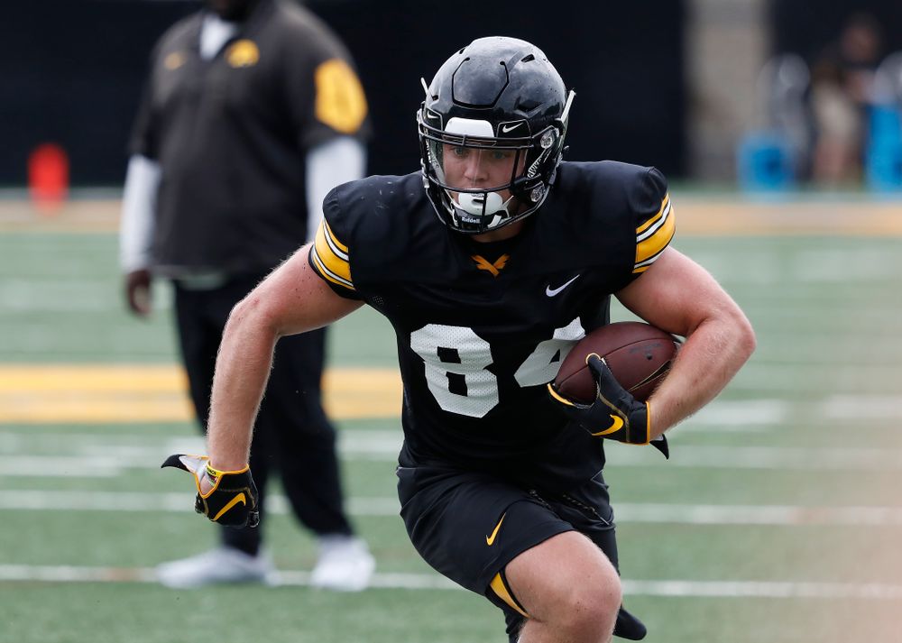 Iowa Hawkeyes wide receiver Nick Easley (84) during practice No. 4 of Fall Camp Monday, August 6, 2018 at the Hansen Football Performance Center. (Brian Ray/hawkeyesports.com)