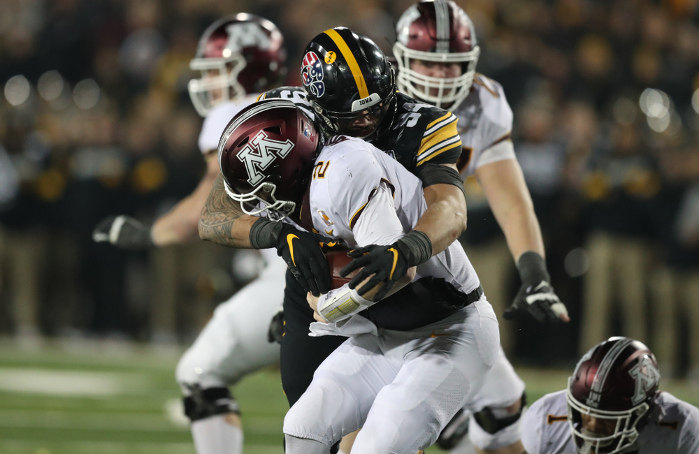 Iowa Hawkeyes defensive end A.J. Epenesa (94) against Minnesota Saturday, September 28, 2019 at Kinnick Stadium. (Max Allen/hawkeyesports.com)
