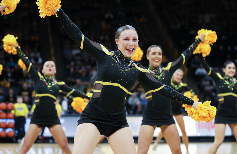 The Iowa Dance Team performs at halftime of the Iowa Hawkeyes game against North Florida Thursday, November 21, 2019 at Carver-Hawkeye Arena. (Brian Ray/hawkeyesports.com)