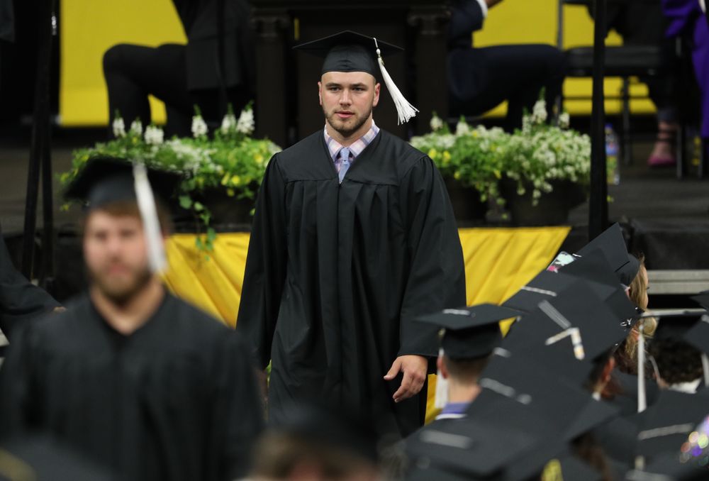 Hawkeye FootballÕs Colten Rastetter during the College of Liberal Arts and Sciences spring commencement Saturday, May 11, 2019 at Carver-Hawkeye Arena. (Brian Ray/hawkeyesports.com)