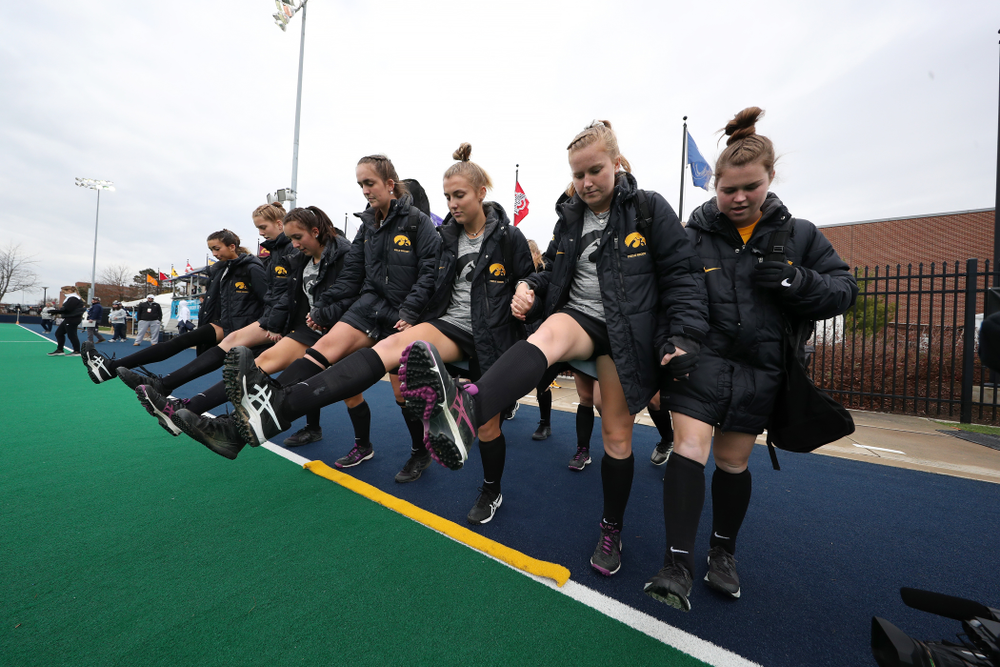 The Iowa Hawkeyes arrive for their game against Penn State in the 2019 Big Ten Field Hockey Tournament Championship Game Sunday, November 10, 2019 in State College. (Brian Ray/hawkeyesports.com)