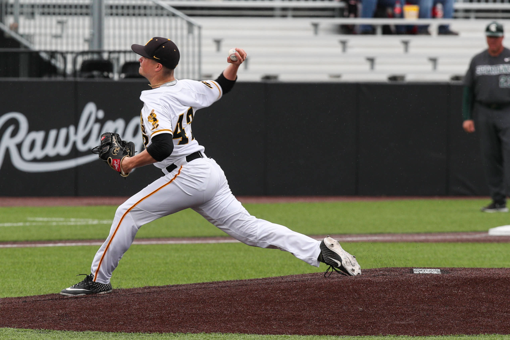 Iowa pitcher Trace Hoffman during baseball vs Michigan State game 3 at Duane Banks Field on Sunday, May 12, 2019. (Lily Smith/hawkeyesports.com)