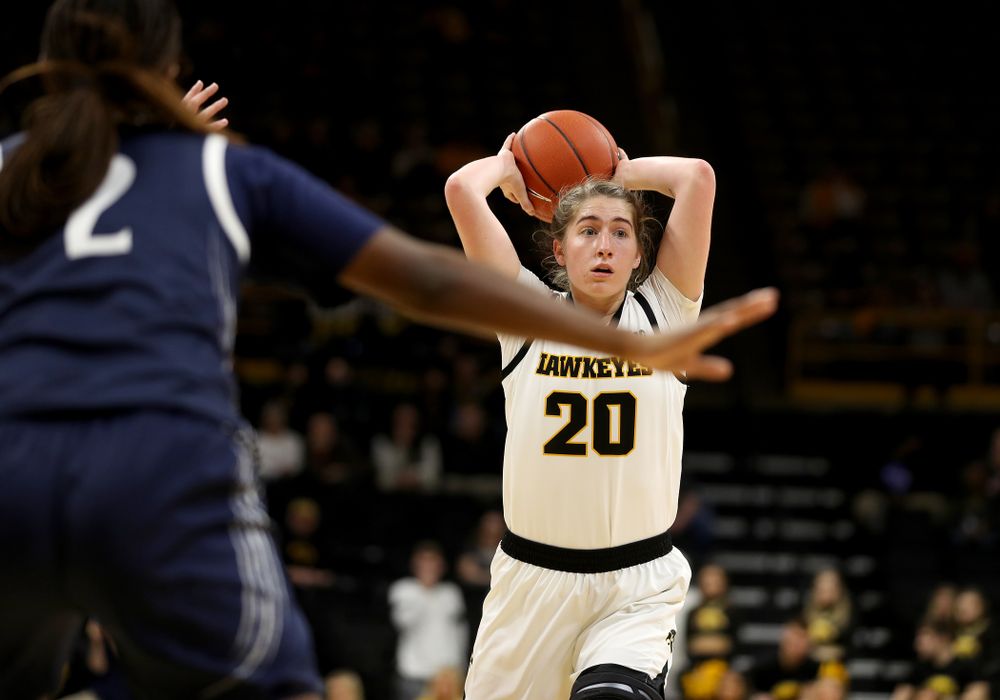 Iowa Hawkeyes guard Kate Martin (20) against Penn State Saturday, February 22, 2020 at Carver-Hawkeye Arena. (Brian Ray/hawkeyesports.com)