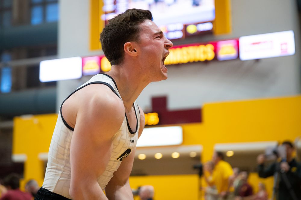 The Iowa Hawekeys against Minnesota and Penn State at the Maturi Pavilion Saturday, March 23, 2019 in Minneapolis, Minn. (C. Morgan Engel/Freelance)